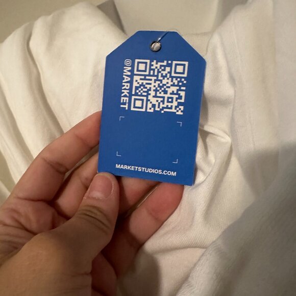 Market Studios White Purple Hoodie Sweatshirt, NWT, Size Large Men - Picture 4 of 7